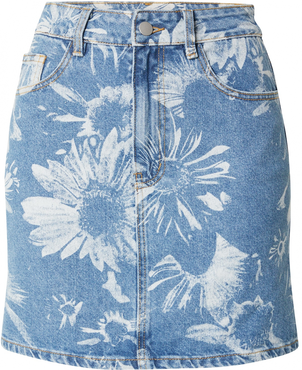 VILA Sukňa  modrá denim / svetlomodrá