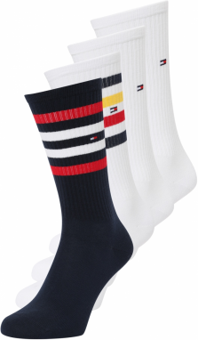 Tommy Hilfiger Underwear Ponožky  tmavomodrá / žltá / jasne červená / biela