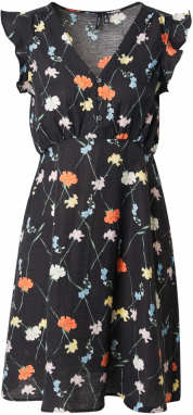 VERO MODA Letné šaty 'FLORA OLGA'  svetlomodrá / svetložltá / homárová / čierna