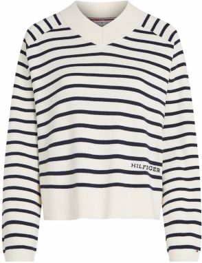 TOMMY HILFIGER Sveter  námornícka modrá / biela