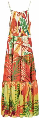 Desigual Plážové šaty  limetková / oranžová / homárová / biela
