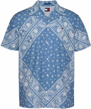Tommy Jeans Košeľa  modrosivá / biela