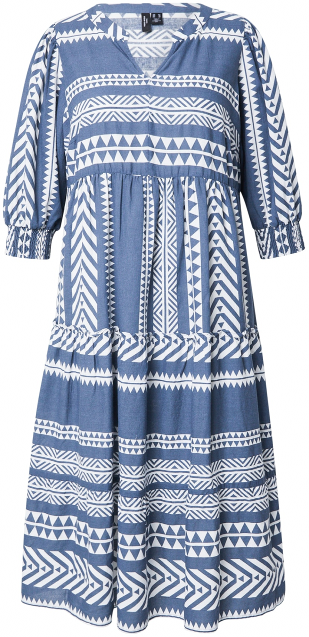 Vero Moda Curve Šaty 'VMCDicthe'  modrosivá / biela