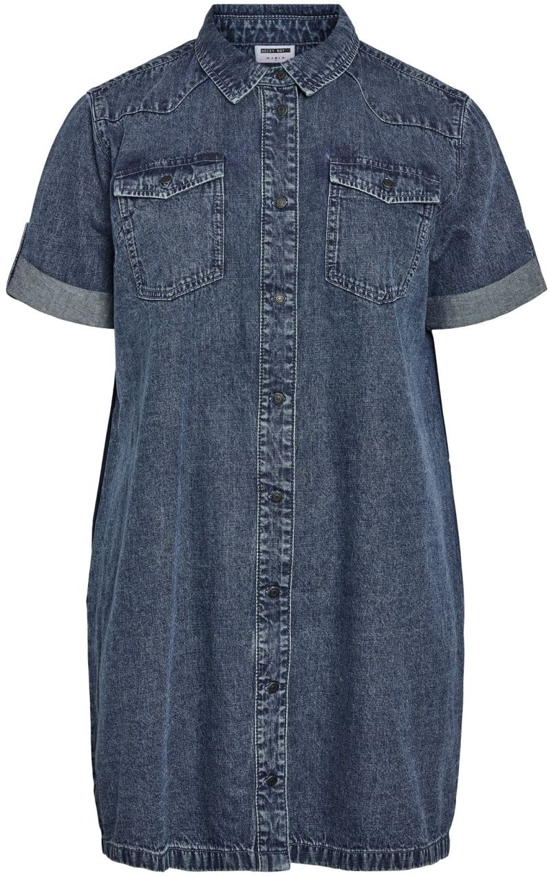 Noisy May Curve Košeľové šaty 'NMNEW SIGNE'  modrá denim