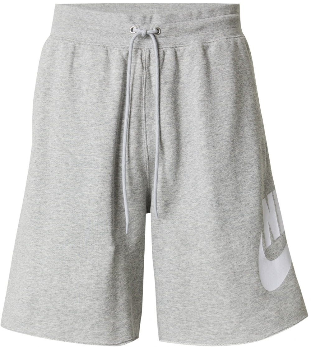 Nike Sportswear Nohavice 'CLUB ALUMNI'  sivá melírovaná / biela