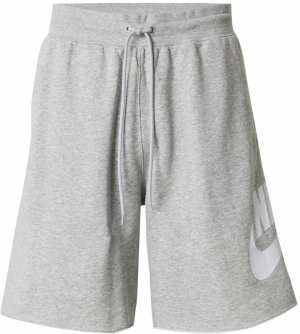 Nike Sportswear Nohavice 'CLUB ALUMNI'  sivá melírovaná / biela