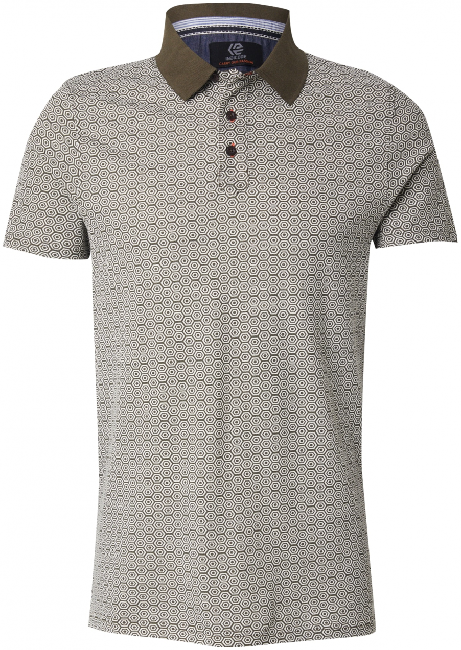INDICODE JEANS Tričko 'Mauricus'  zelená / biela