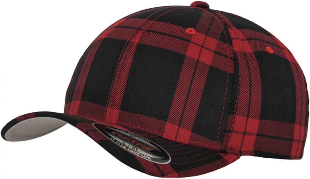 Flexfit Čiapka 'TARTAN PLAID'  červená / bordová / čierna