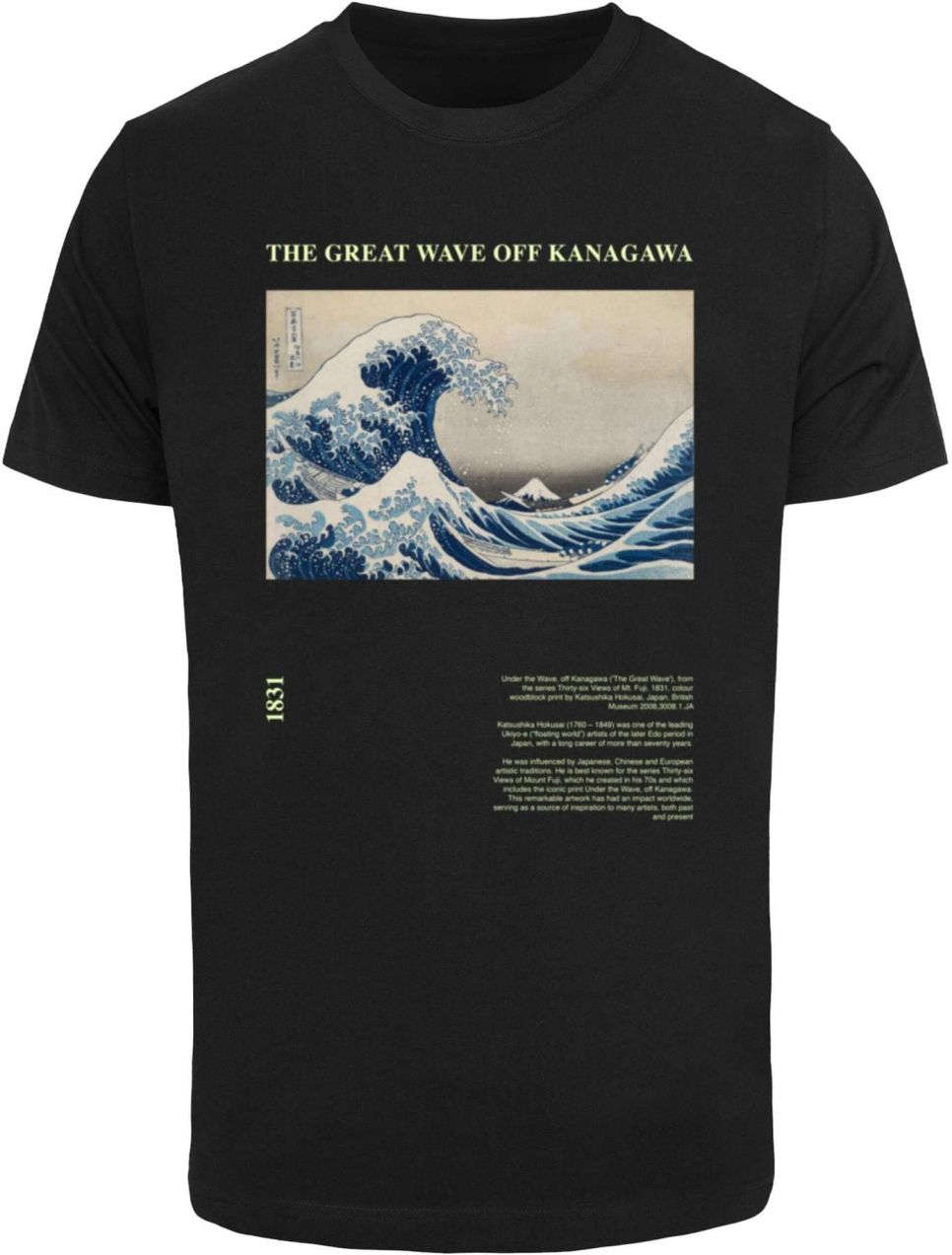 Merchcode Tričko 'Apoh - Hokusai 1831'  béžová / modrá / svetlomodrá / čierna
