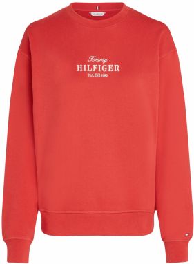 TOMMY HILFIGER Mikina  červená / biela