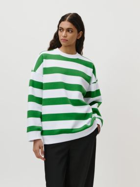 LeGer by Lena Gercke Mikina 'Vanessa'  zelená / biela