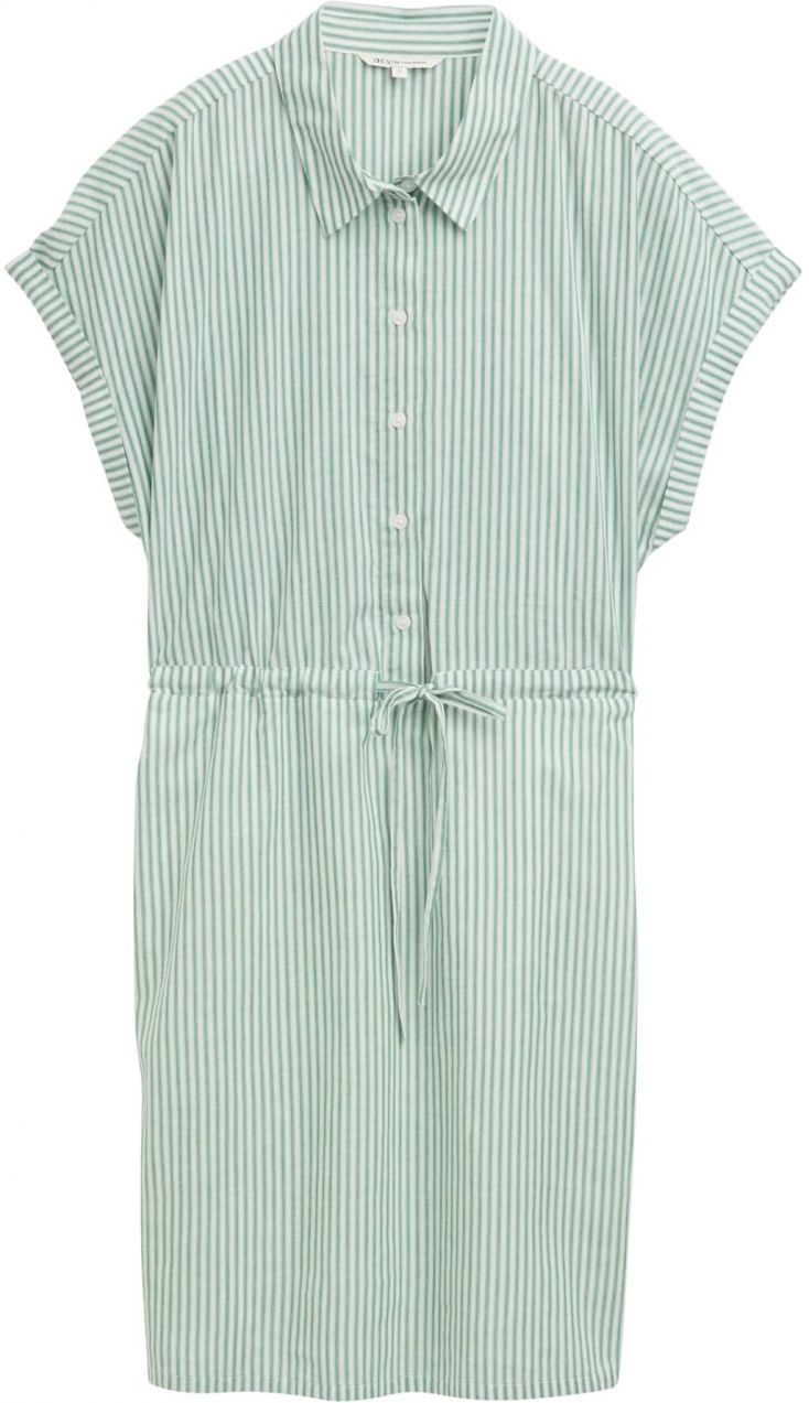 TOM TAILOR DENIM Košeľové šaty  mätová / šedobiela