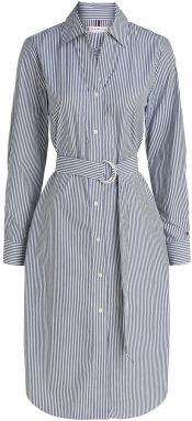 TOMMY HILFIGER Košeľové šaty  tmavomodrá / šedobiela