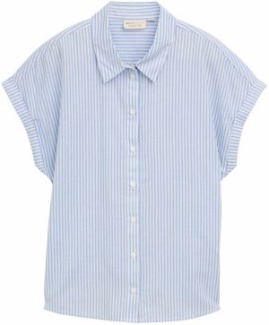 TOM TAILOR DENIM Blúzka  modrosivá / biela