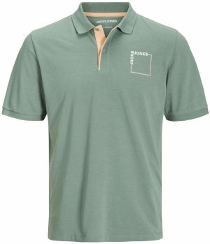Jack & Jones Plus Tričko 'JJVERNER'  pastelovo zelená / svetlooranžová / biela