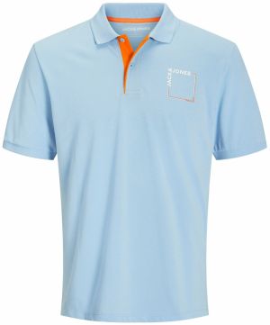 Jack & Jones Plus Tričko 'JJVERNER'  svetlomodrá / oranžová / biela