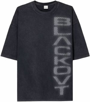 Bershka Tričko  sivá / antracitová