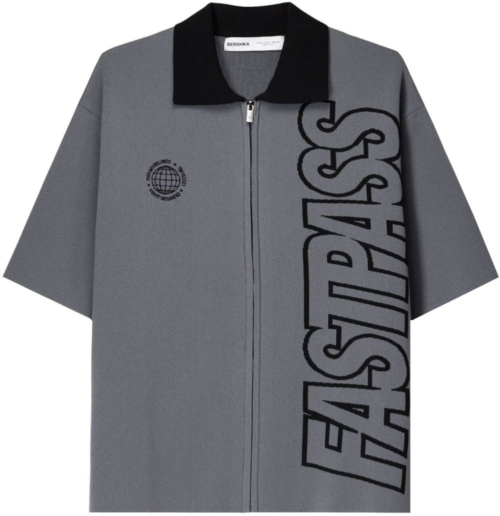 Bershka Kardigán  sivá / čierna
