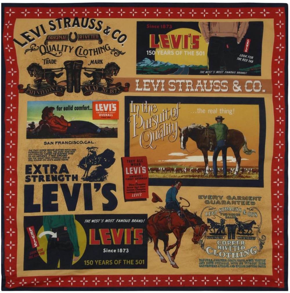 LEVI'S ® Šatka  smaragdová / svetlooranžová / tmavočervená / čierna