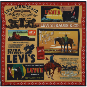 LEVI'S ® Šatka  smaragdová / svetlooranžová / tmavočervená / čierna
