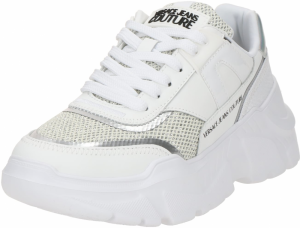 Versace Jeans Couture Nízke tenisky 'FONDO SPEEDTRACK'  strieborná / biela