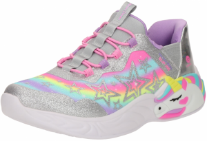 SKECHERS Tenisky 'UNICORN DREAMS - STARRY LITE'  svetlomodrá / neónovo zelená / ružová / strieborná