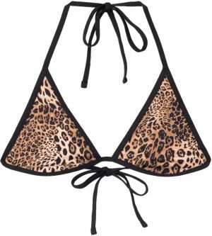 Bershka Bikinový top  béžová / hnedá / čierna