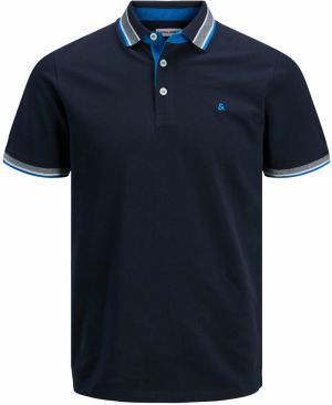 Jack & Jones Plus Tričko 'JJEPAULOS'  námornícka modrá / azúrová / biela