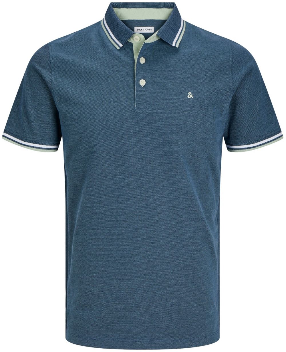 Jack & Jones Plus Tričko 'JJEPAULOS'  námornícka modrá / pastelovo zelená / biela