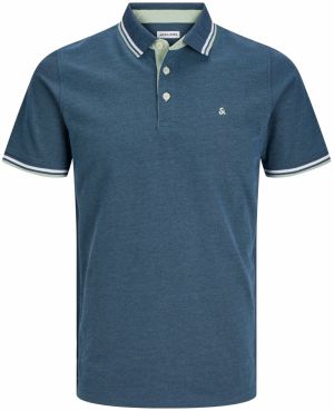 Jack & Jones Plus Tričko 'JJEPAULOS'  námornícka modrá / pastelovo zelená / biela