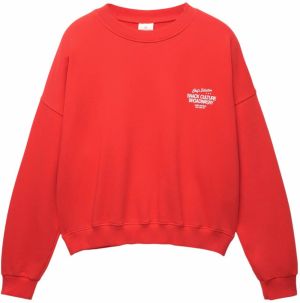 Pull&Bear Mikina  jasne červená / biela