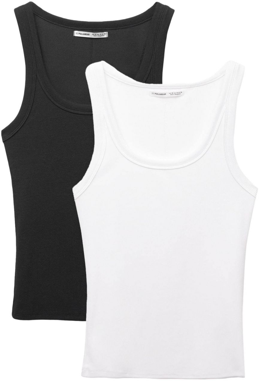 Pull&Bear Top  čierna / biela