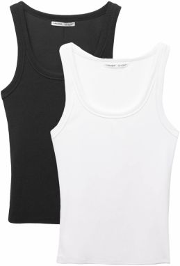 Pull&Bear Top  čierna / biela