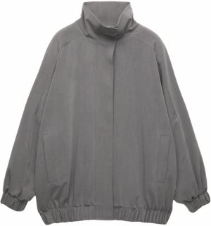 Pull&Bear Prechodná bunda  tmavosivá
