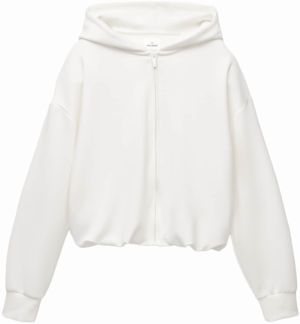 Pull&Bear Tepláková bunda  biela