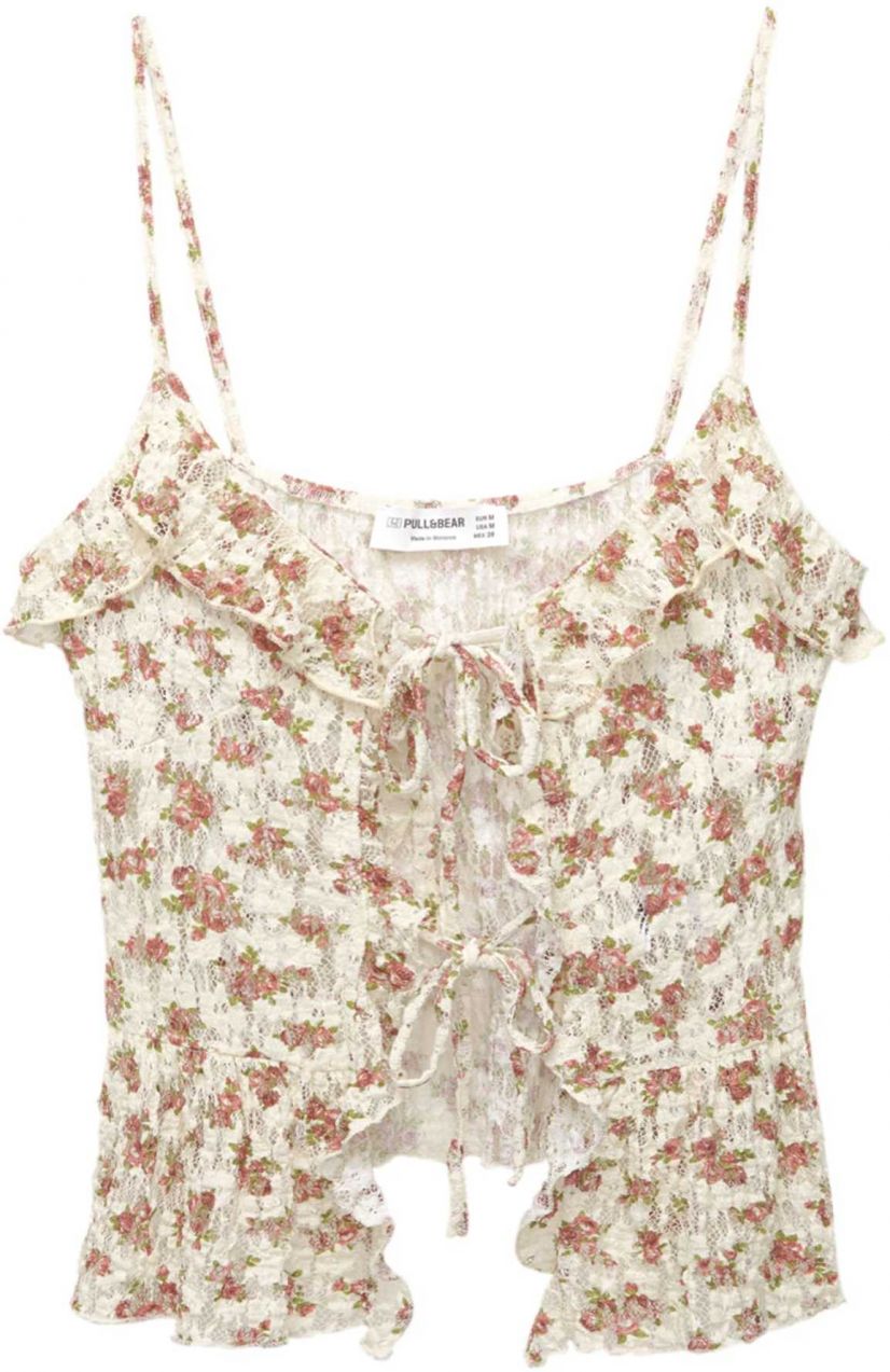 Pull&Bear Top  nebielená / zelená / oxidová