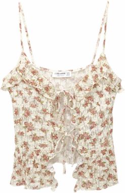 Pull&Bear Top  nebielená / zelená / oxidová