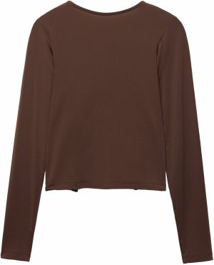 Pull&Bear Tričko  čokoládová