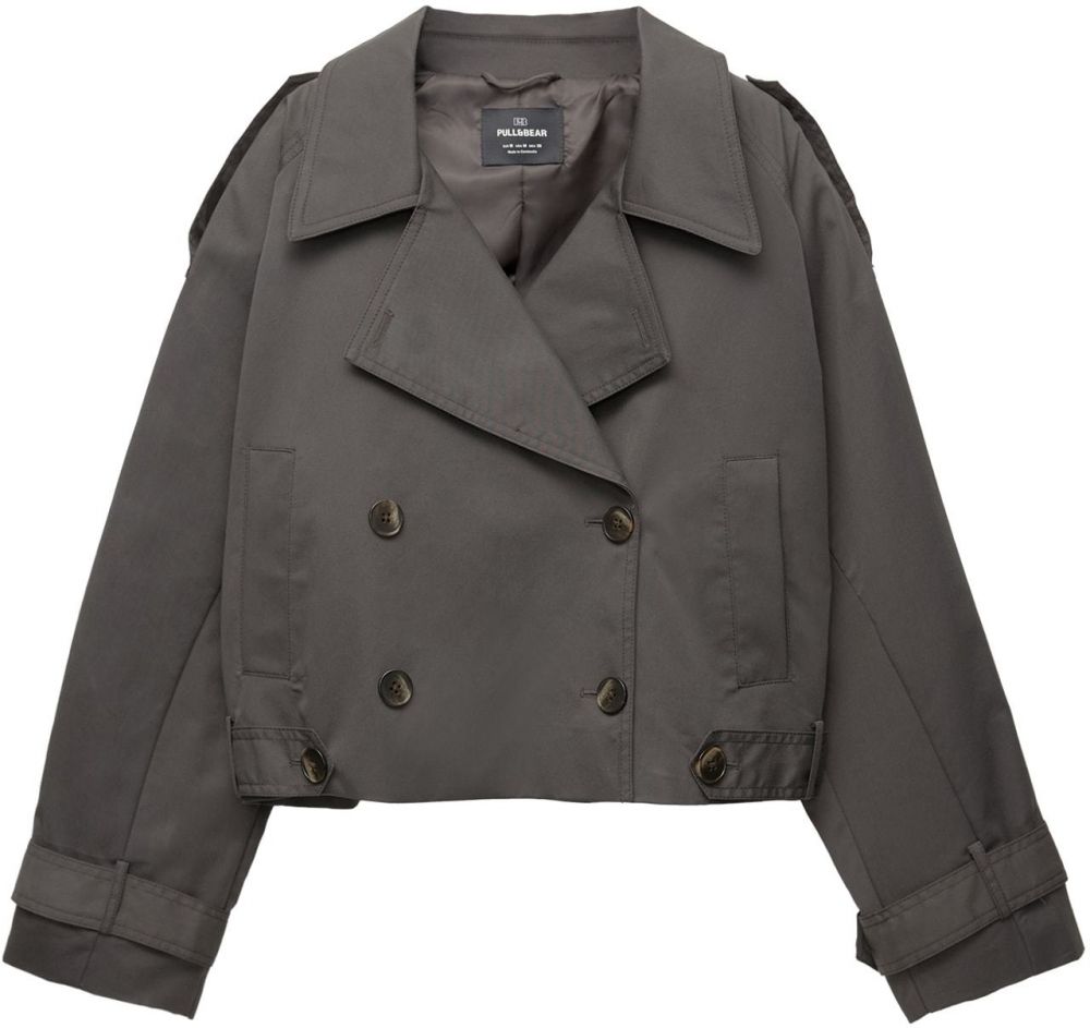Pull&Bear Prechodná bunda  tmavosivá