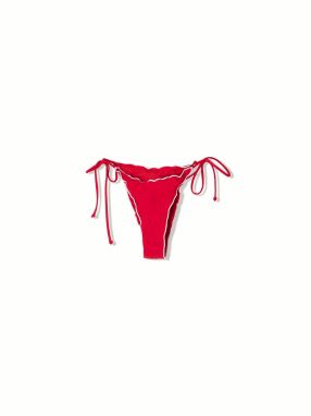 Bershka Bikinové nohavičky  červená / biela