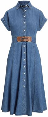 Lauren Ralph Lauren Petite Košeľové šaty  modrá denim / hnedá