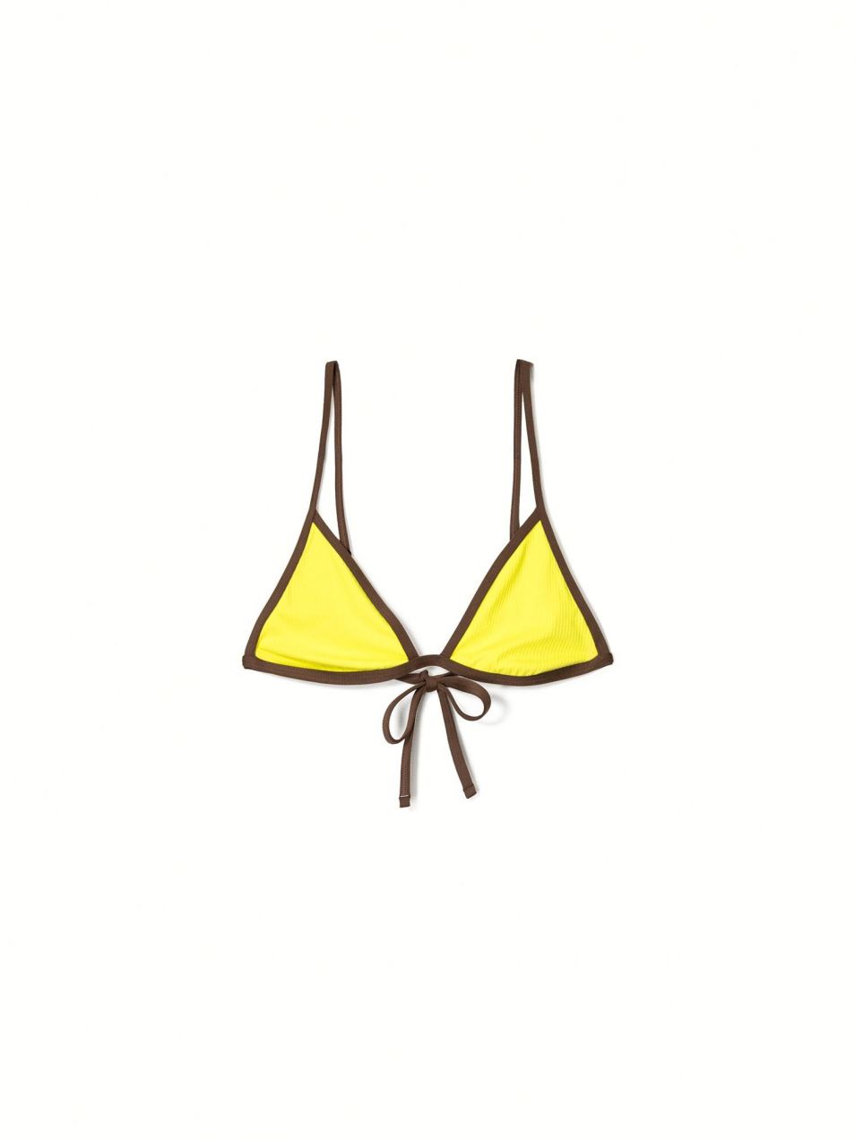 Bershka Bikinový top  hnedá / žltá