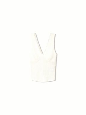 Bershka Top  prírodná biela