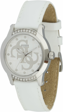 GUESS Analógové hodinky  strieborná / biela