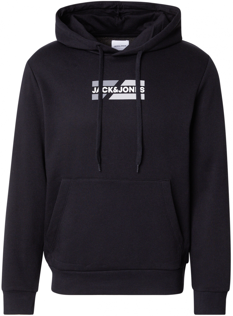 JACK & JONES Mikina 'Corp'  čierna / biela