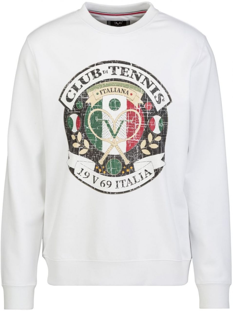 19V69 ITALIA Mikina 'Nico Tennis'  zelená / vínovo červená / čierna / biela