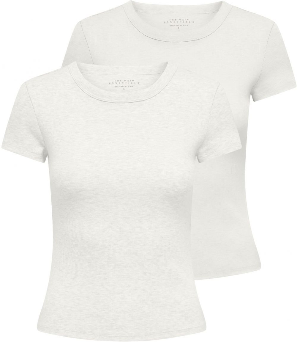 ONLY Tričko 'ONLEASY'  biela melírovaná