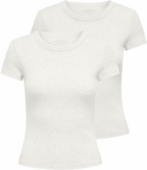 ONLY Tričko 'ONLEASY'  biela melírovaná