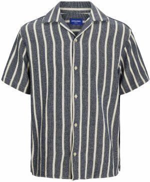 Jack & Jones Plus Košeľa 'JORCoba'  béžová / námornícka modrá / biela