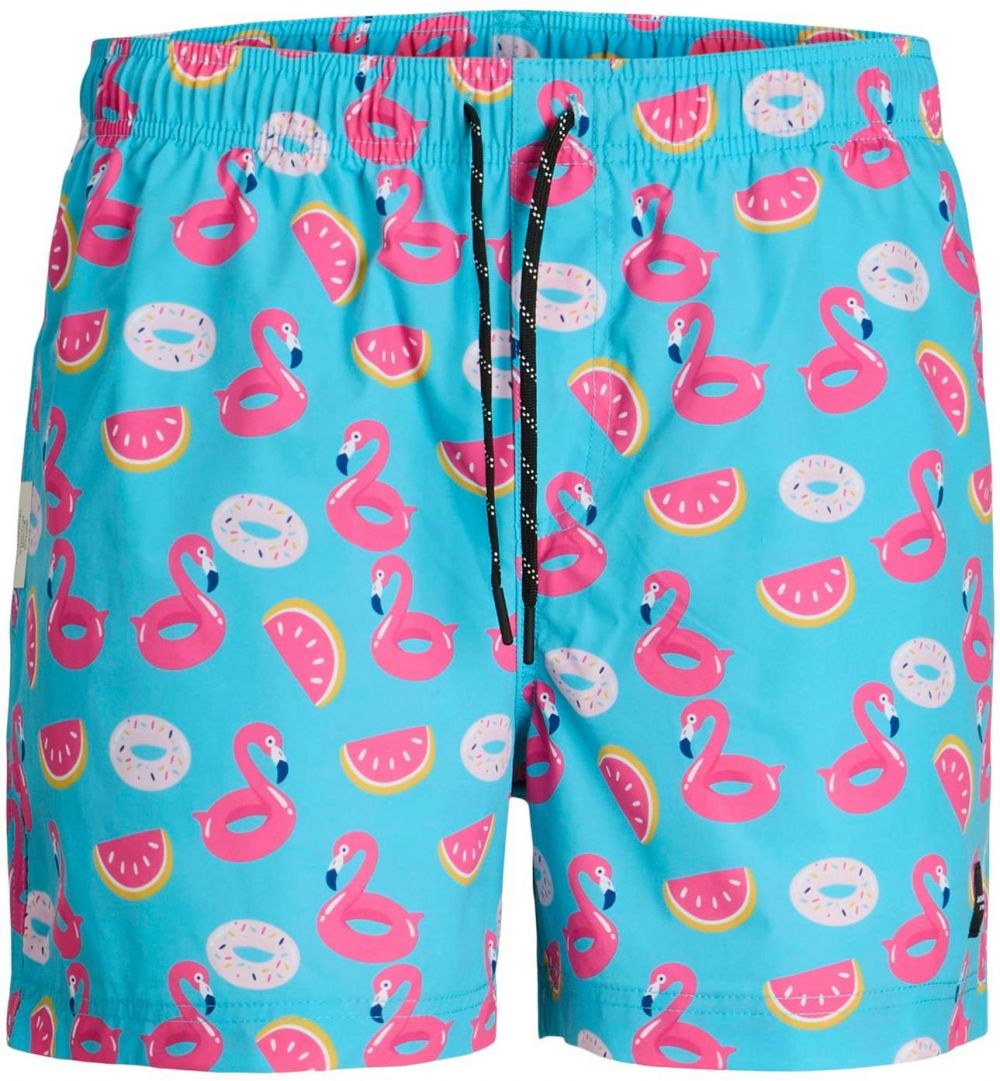 Jack & Jones Plus Plavecké šortky 'JPSTMaui'  tyrkysová / ružová / ružová